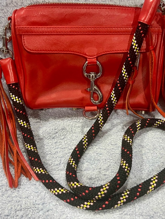 Handbags - Rebecca Minkoff Red Leather Crossbody Bag with Rope Strap